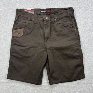 Wrangler Riggs Workwear Shorts Mens 32 Brown Canvas Ripstop Technician Work NEW